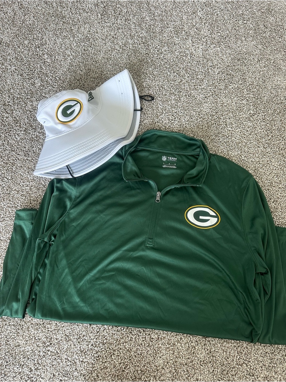 Green Bay Packers Men's Green Quarter-Zip Polo